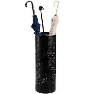 Black Metal Round Umbrella Stand Rack for Entryway, Home, Office