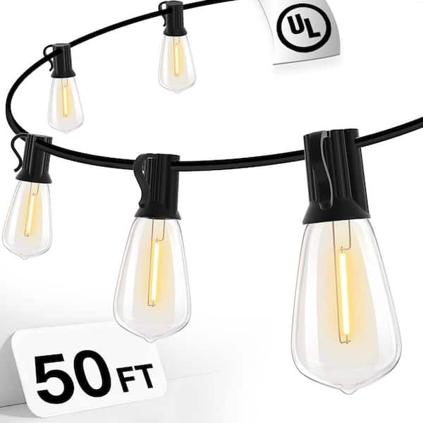 25-Light 50 ft. Indoor/Outdoor Plug-In Integrated LED Fairy String-Light, ST38 LED Bulbs