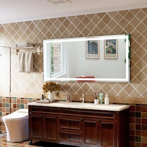 Oversized 72 in. W x 36 in. H Rectangular Frameless Anti-Fog Wall Bathroom Vanity Mirror