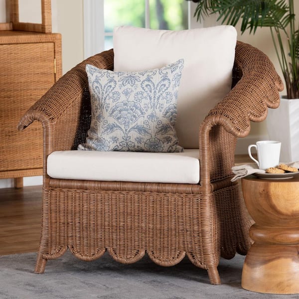 Detta Peanut Brown Rattan Armchair