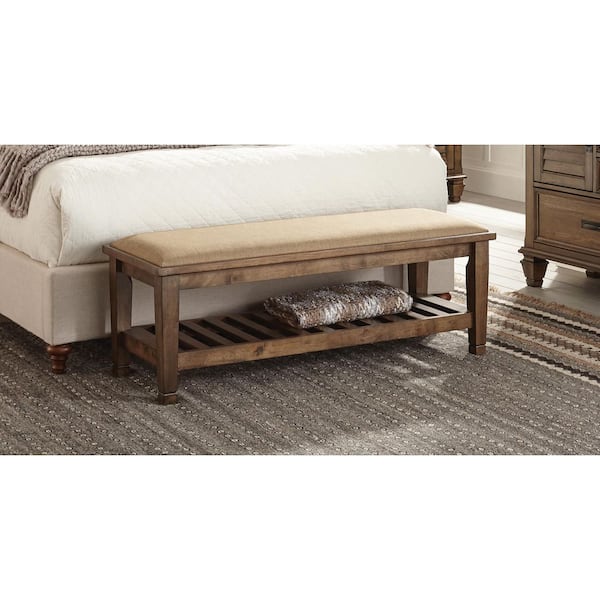 Charla Bench in Beige Oak