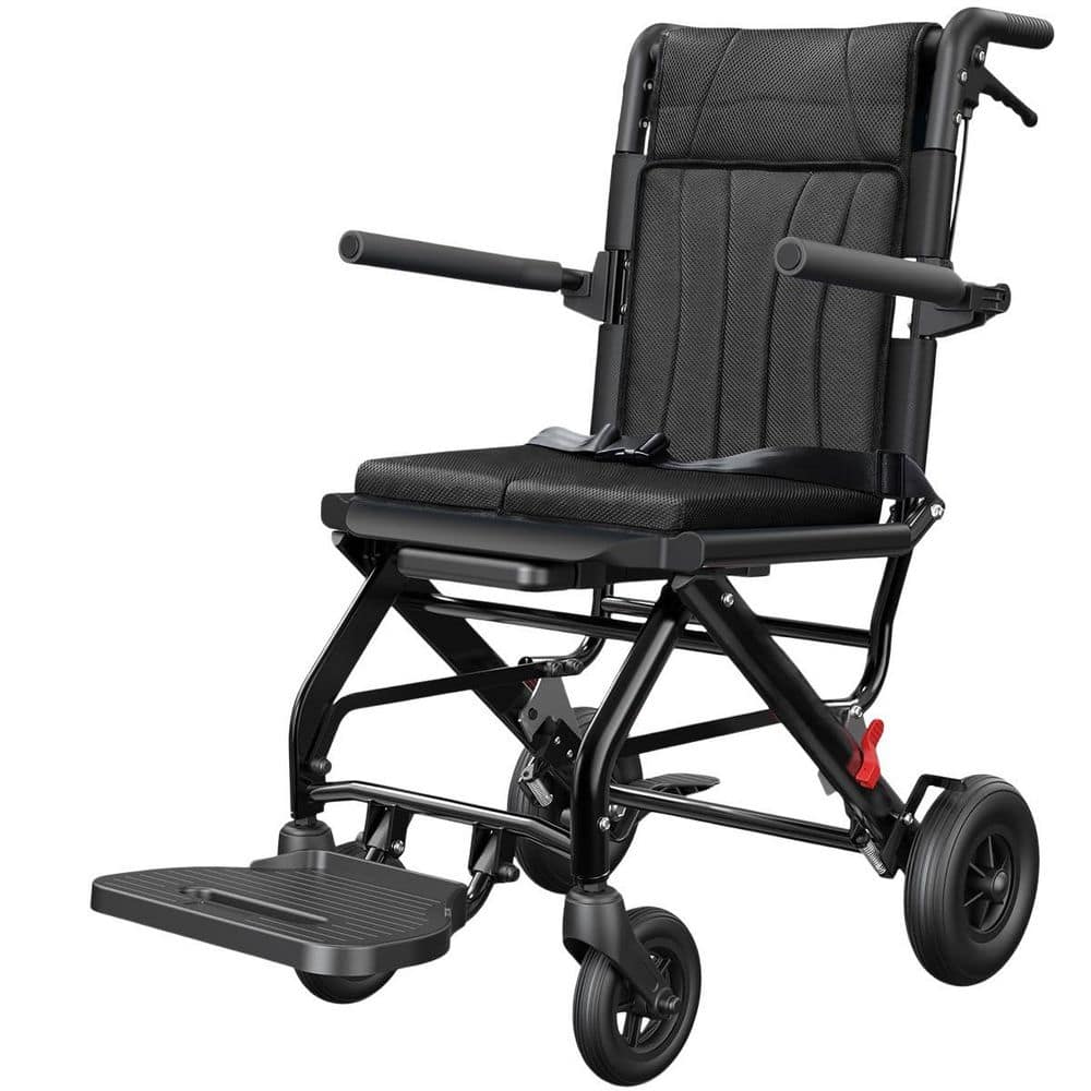 Black Transport Lightweight Foldable Wheelchair with Telescopic Handle, 20 lb. Compact Portable Wheel Chairs for Seniors price history on PriceWatchPro