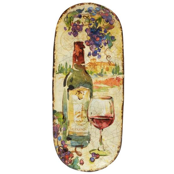 Certified International Vino 14.25 in. x 5.25 in. Multi-Colored Ceramic Bread Tray