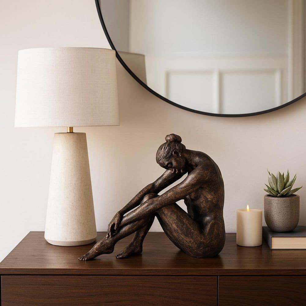 新品 liten リテン　Sheer Sculpture Tops ブラック Liv & Skye Bronze 16 in. x 14 in. Resin Resting Ballerina