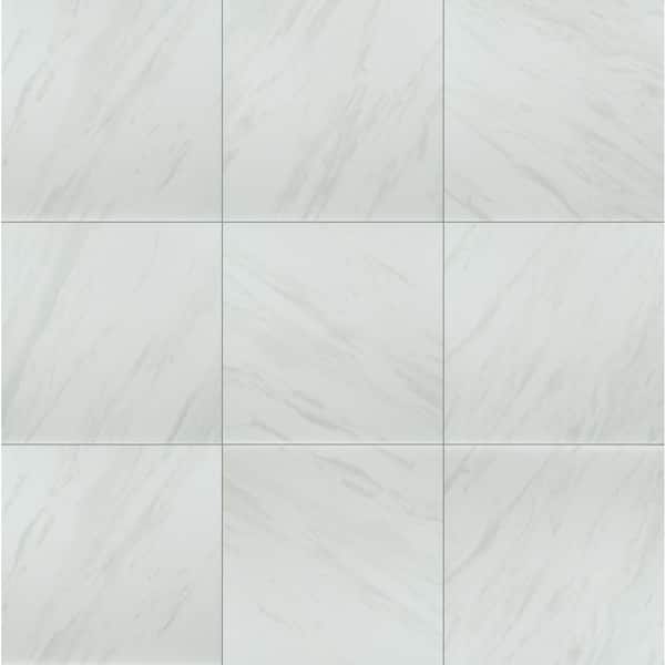 MSI Kolasus White 24 in. x 24 in. Polished Porcelain Marble Look Floor and Wall Tile (4 sq. ft./Each)