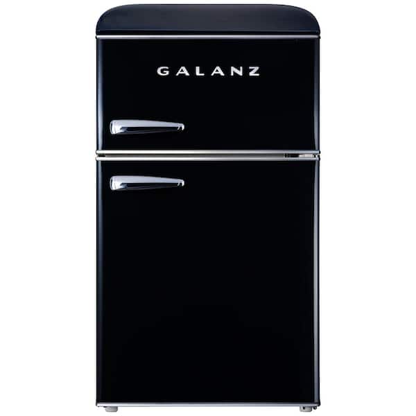 Galanz 20 in. 3.1 cu. ft. Retro Top Freezer Refrigerator, Vinyl Black, Energy Star