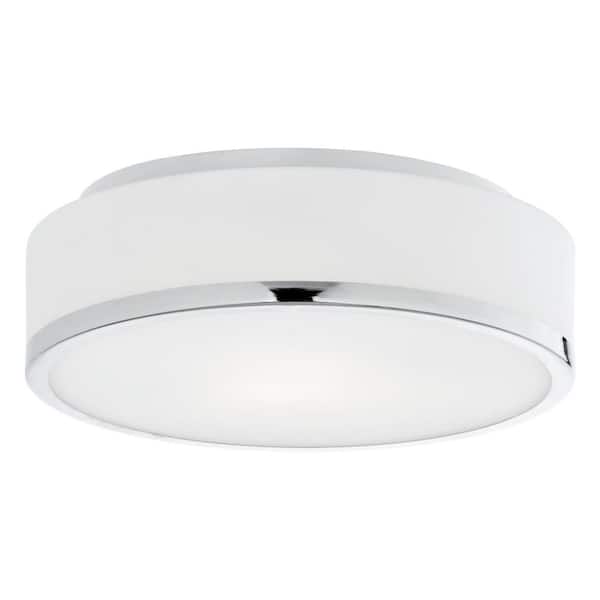 KUZCO Charlie 12 in. 1-Light 20-Watt Chrome Integrated LED Flush Mount
