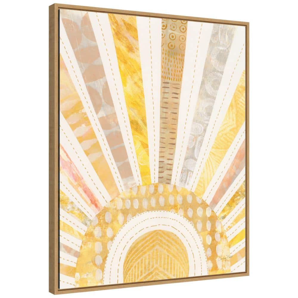 Boho Sunshine Yellow and Beige Canvas Wall Art
