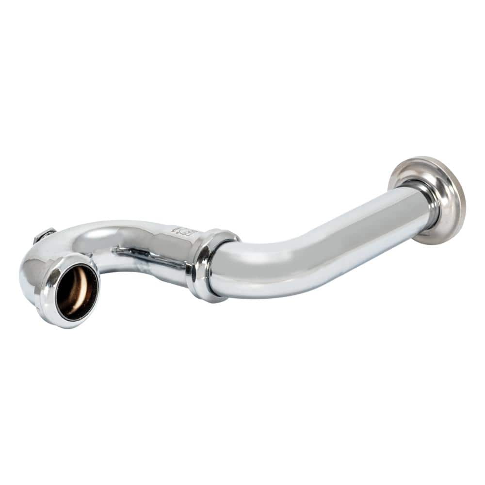 Chrome Brass 1-1/2" P-Trap with Flange and Cleanout