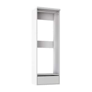 System Drawer Size VIA Closets 19.5 in. W Grey Oak Wall Mount Tower Unit with 1 Clothing ...