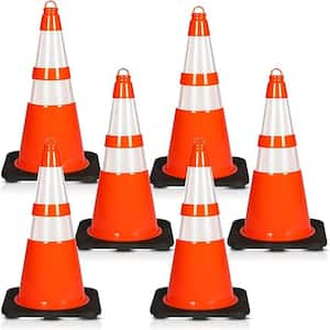 Pyle 28 In. Pvc Cone - 4-pieces High Visibility Structurally Stable For 