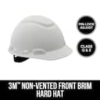 White Non-Vented Hard Hat with Pinlock Adjustment