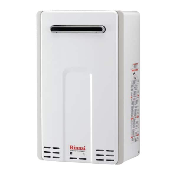 Rinnai High Efficiency 9.8 GPM Residential 199,000 BTU Natural Gas Exterior Tankless Water Heater