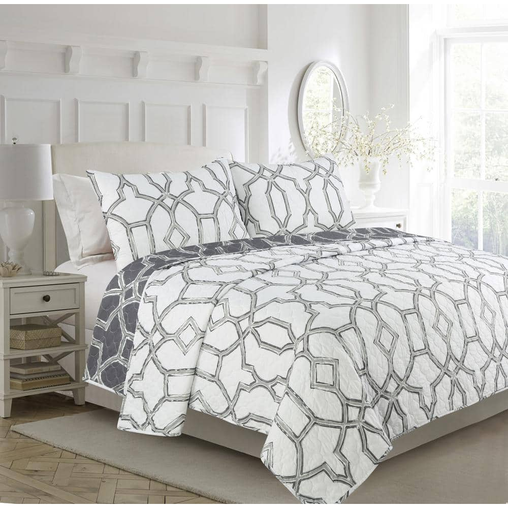 StyleWell Lane Medallion Full/Queen Bed in a Bag Comforter Set