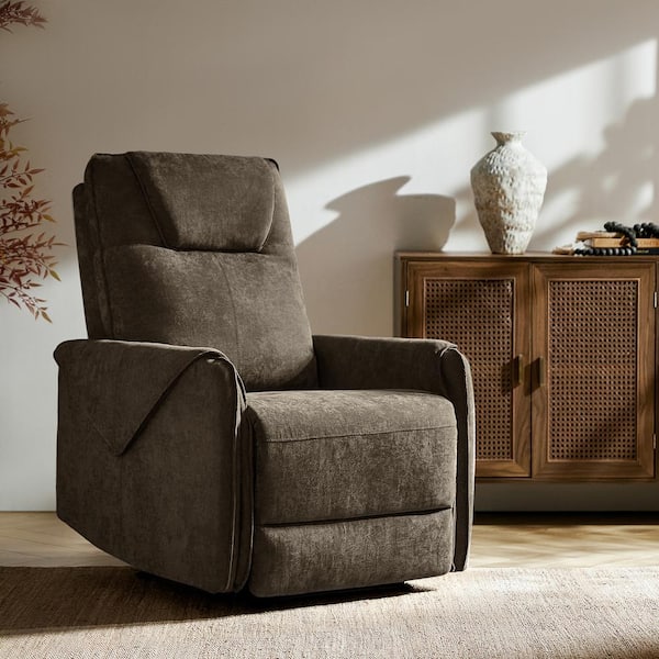 JAYDEN CREATION Ester Brown Fabric Powered Lift Recliner with Motor-Assist Function
