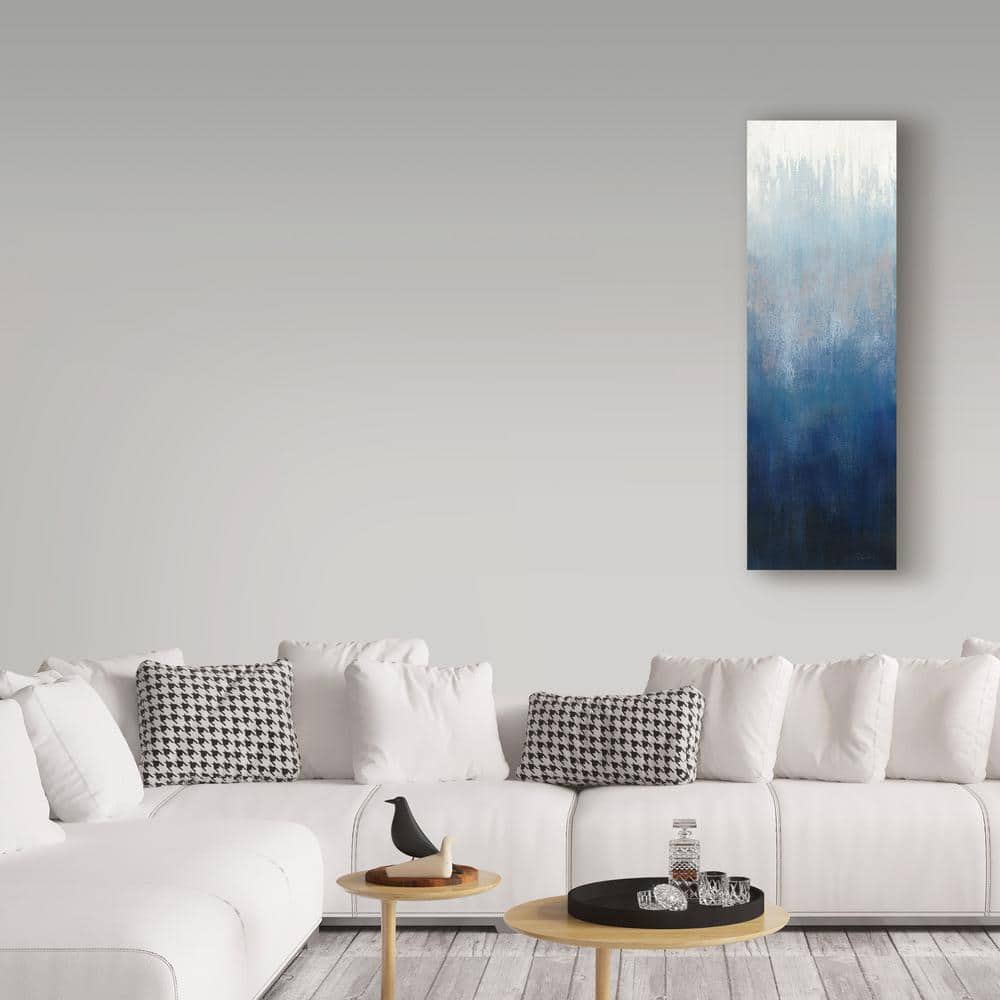 Silvia Vassileva Blue Ombre Abstract Canvas Art 16" x 47"