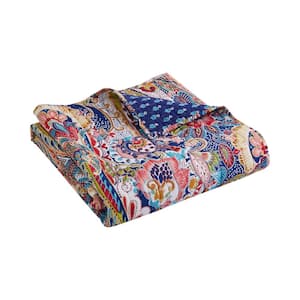 Nanette Multi-color Paisley Quilted Cotton Throw Blanket