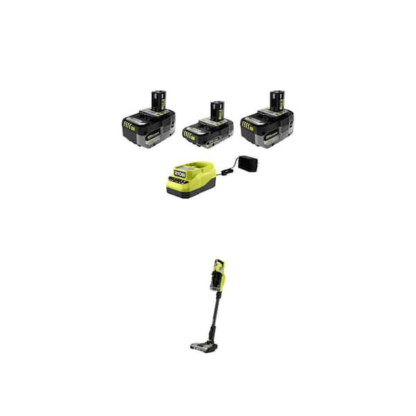 ONE+ 18V Starter Kit with 2.0 Ah Battery, (2) 4.0 Ah Batteries, Charger and HP Cordless Pet Stick Vacuum (Tool Only)