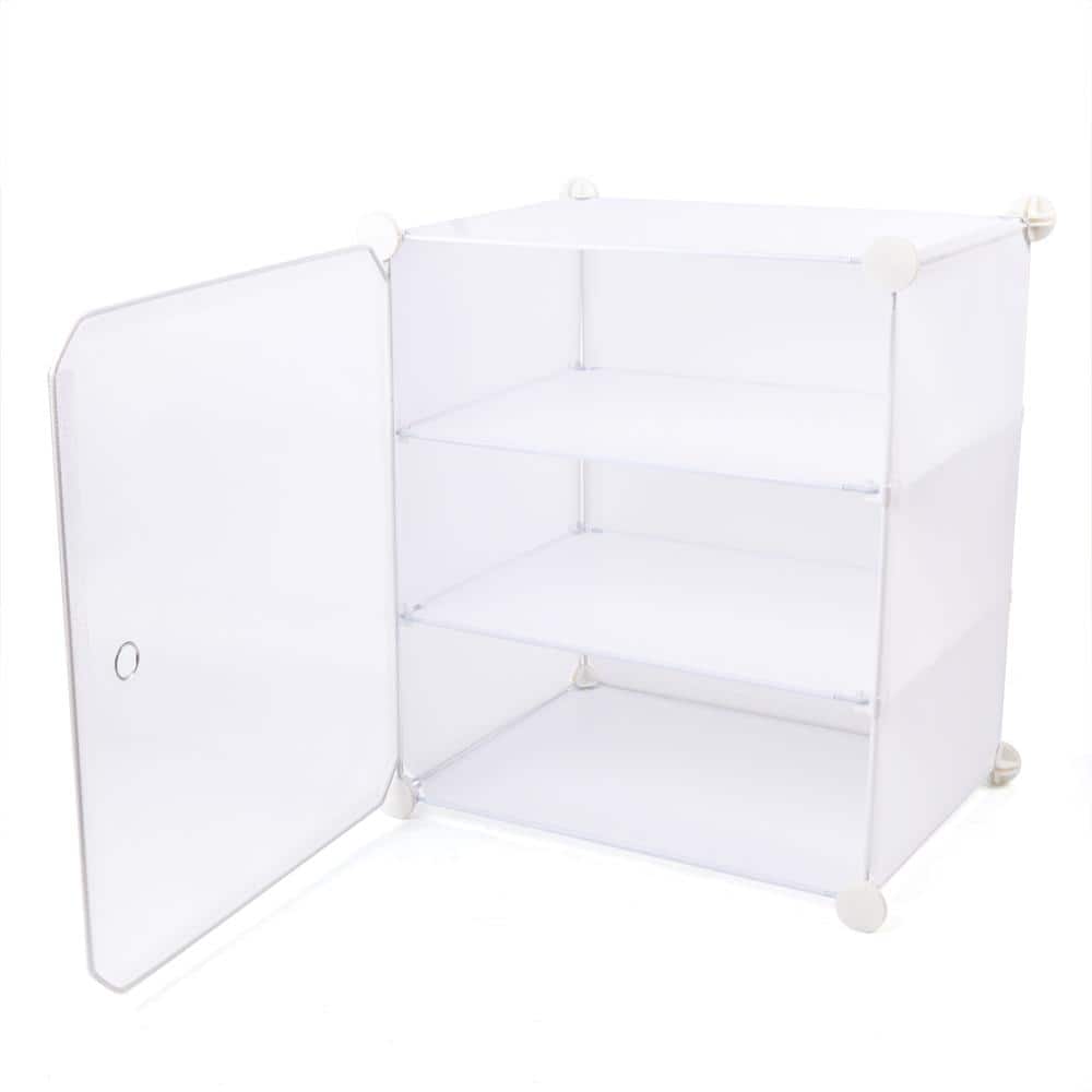 48 in. H 48-Pair White Plastic Shoe Rack shoes-206 - The Home Depot