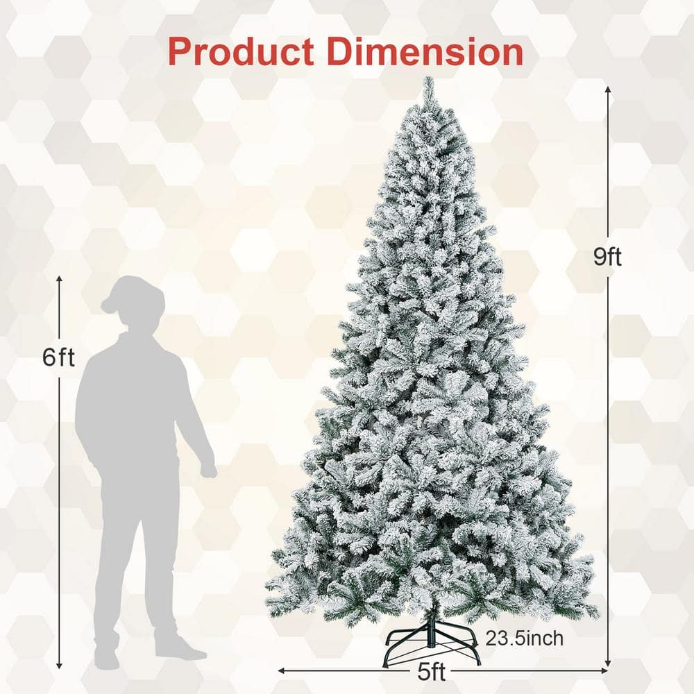 9ft Snow Flocked Full Spruce Artificial Christmas Tree
