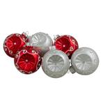 2.75 in. (70 mm) Red and Silver Retro Reflector Matte Glass Christmas Ball Ornament Set (6-Count)