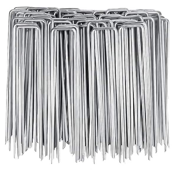 Heavy Duty Garden Stakes, Galvanized Landscape Staples and Fence Stake Heavy Duty (150 Count)