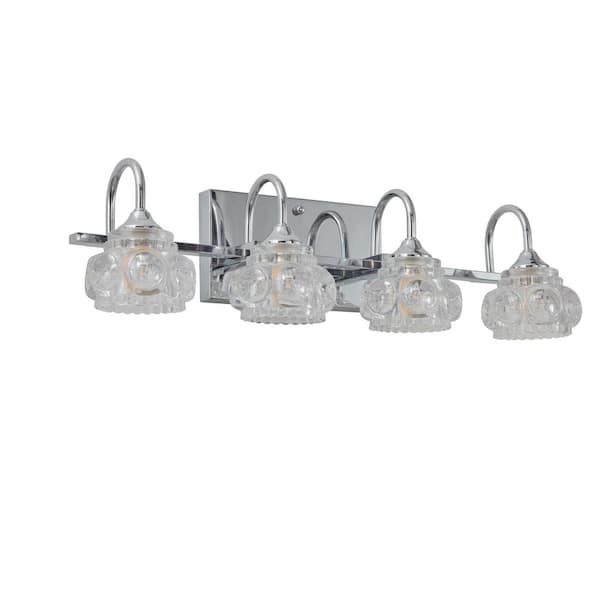 Epoch 23 in. Silver 4-Light Vanity Light