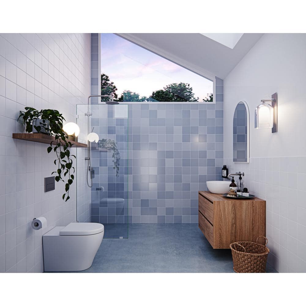 Vela 78" x 28" Frameless Tempered Glass Shower Panel with Brushed Nickel Hardware