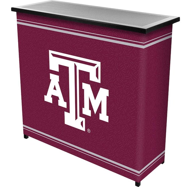 Trademark Texas A and M University 2-Shelf Black Bar with Case
