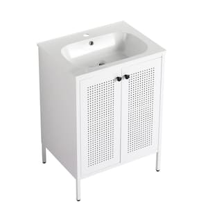 24 in. W x 18 in. D x 33 in. H Freestanding Bath Vanity in White with White Premium AAA grade acrylic Top