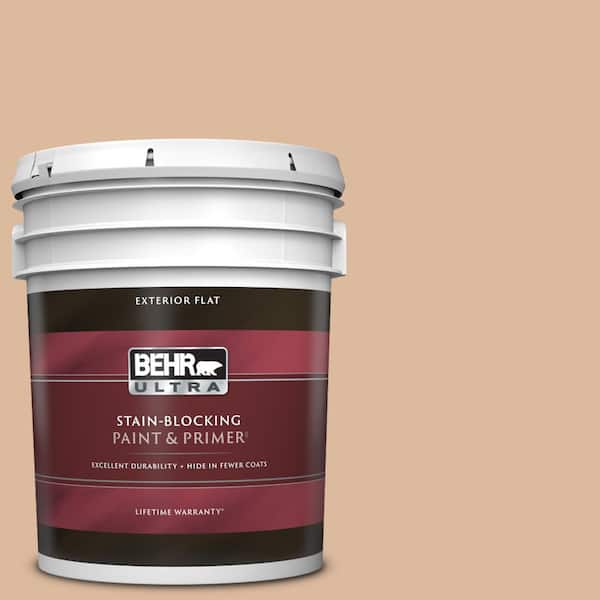 BEHR ULTRA 5 gal. #PPU3-09 Pumpkin Cream Flat Exterior Paint & Primer