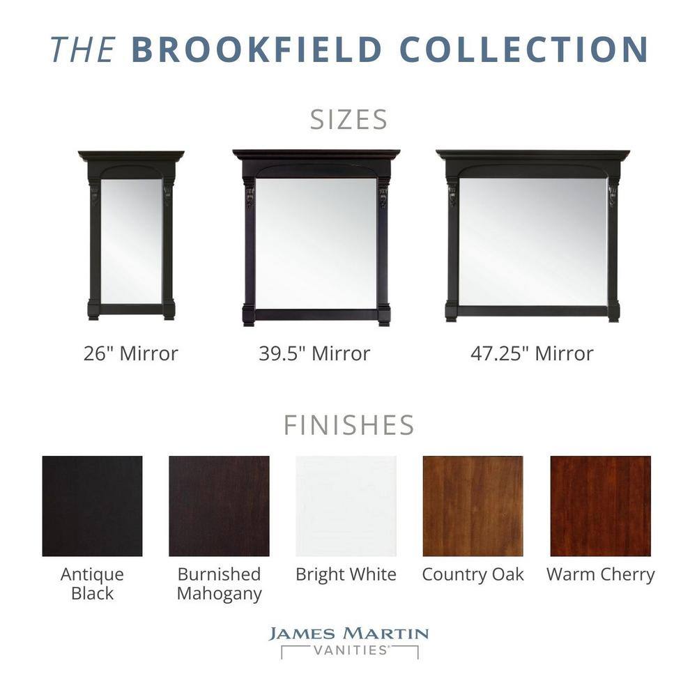 Warm Cherry Rectangular Wood Framed Bathroom Vanity Mirror