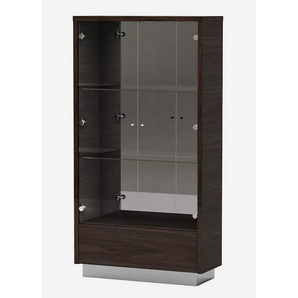 Jordan Brown 43 in. Storage Cabinets with Drawers and Shelves