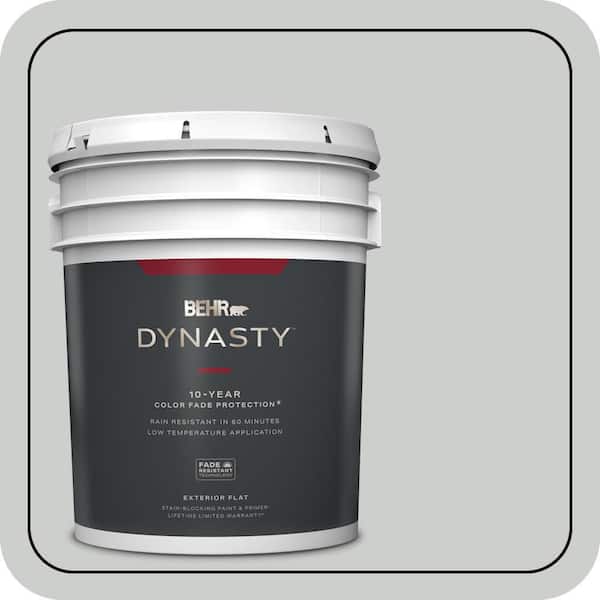 BEHR DYNASTY 5 gal. #N460-2 Planetary Silver Flat Exterior Stain-Blocking Paint & Primer
