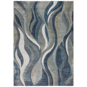 Carmona 9 ft. 10 in. x 13 ft. 2 in. Blue Abstract Rug