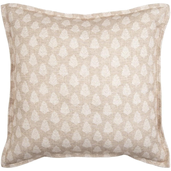 Livabliss Gardner Tan Woven Polyester Fill 22 in. x 22 in. Decorative Pillow