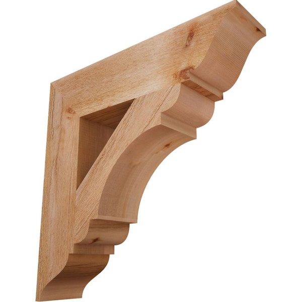 Ekena Millwork 6 in. x 26 in. x 26 in. Western Red Cedar Olympic Traditional Rough Sawn Bracket