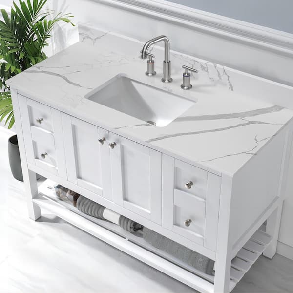 YASINU Olive 48 in. W x 22 in. D Quartz Vanity Top in