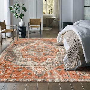 Pantaleone Coral 3 ft. 5 in. x 5 ft. 2 in. Oriental Area Rug