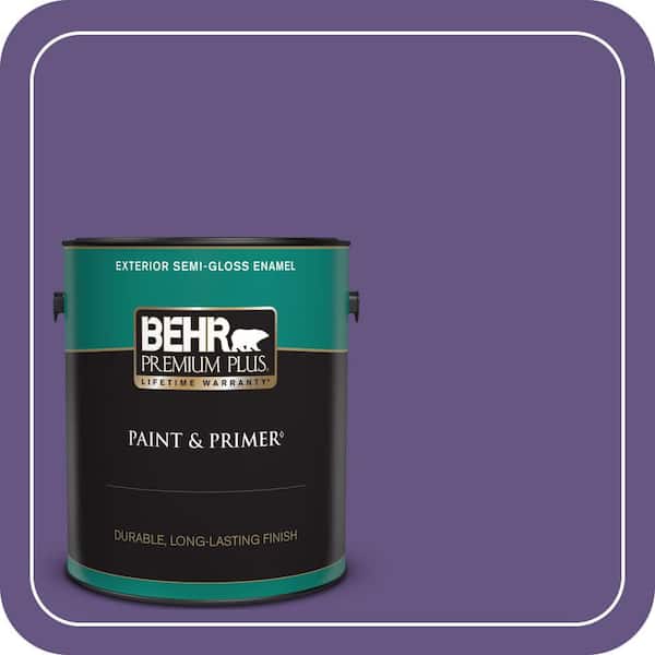 BEHR PREMIUM PLUS 1 gal. #PPU16-02 Vigorous Violet Semi-Gloss Enamel Exterior Paint & Primer