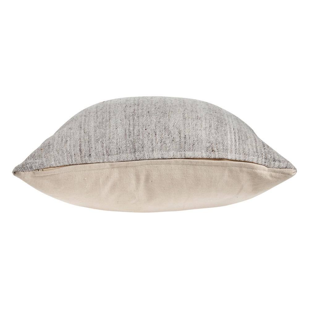 Distressed Gray Square 20" Hand-Crafted Throw Pillow