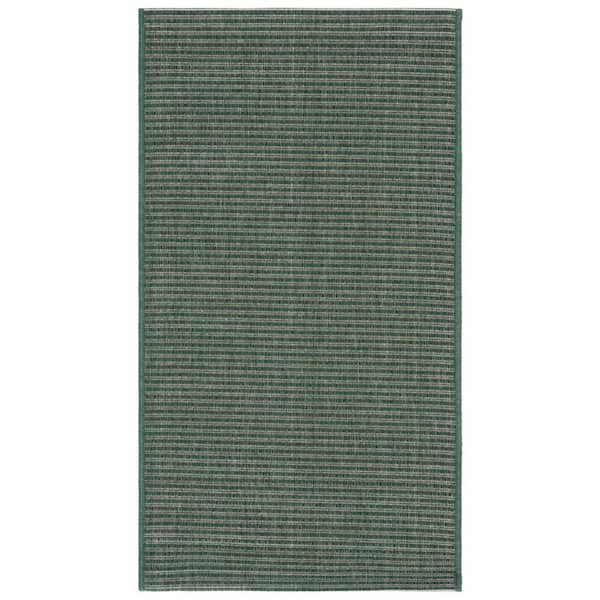 Courtyard Dark Green/Beige 3 ft. x 5 ft. Solid Color Indoor/Outdoor Area Rug