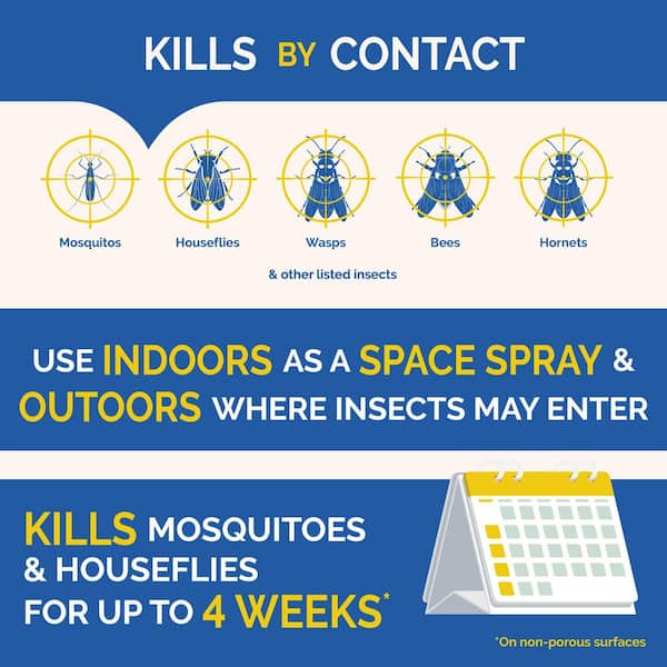 15 oz. Flying Insect Killer Aerosol Spray Clean Fresh Scent (4-Pack)