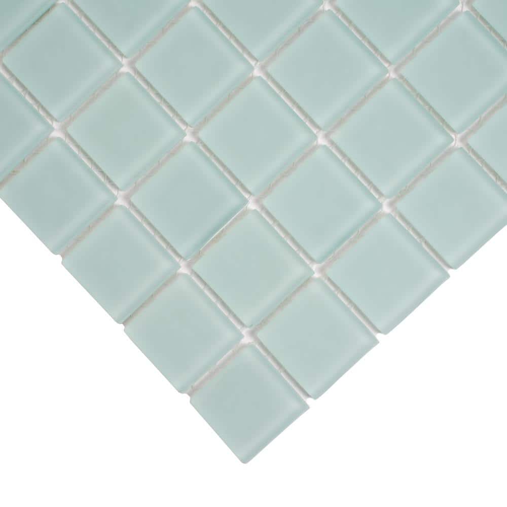 Blizzard Blue Matte Glass 12x12 Mosaic Tile