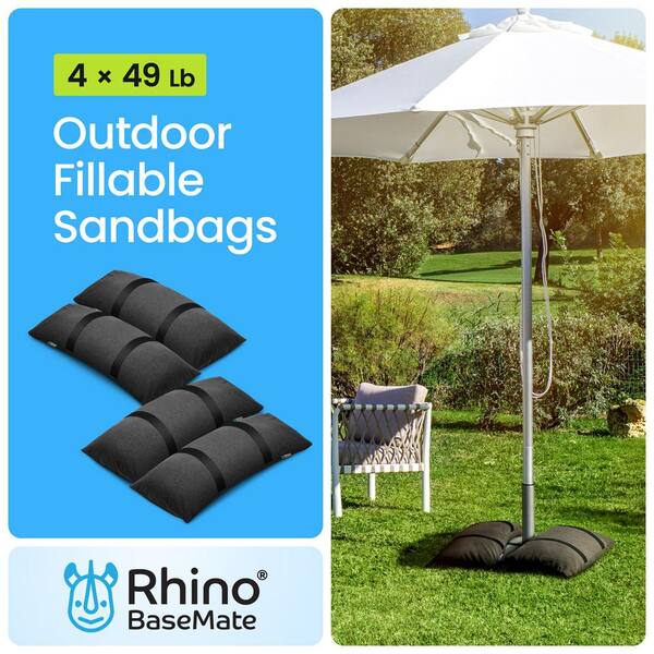 cover mate for patio umbrellas BaseMate Patio Umbrella Base Weights Fillable Sandbags, Weatherproof Patio  Furniture Weights in 4 Sandbags for 49 lb. ea, Black RBM-FSB-02-4P