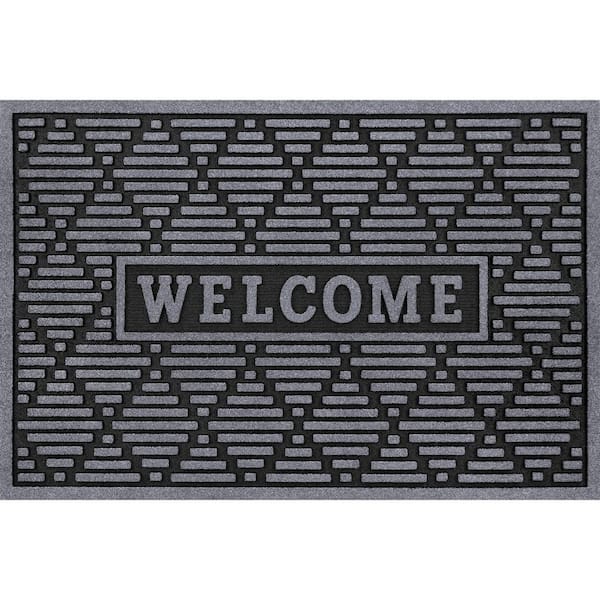 StyleWell Diamonds Charcoal 24 in. x 36 in. Welcome Door Mat ...