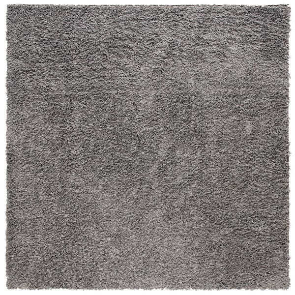 SAFAVIEH August Shag Gray 7 ft. x 7 ft. Solid Square Area Rug