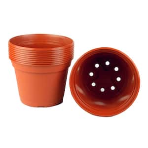 8 in. Terra Cotta Plastic Round Pot (10-Pack)