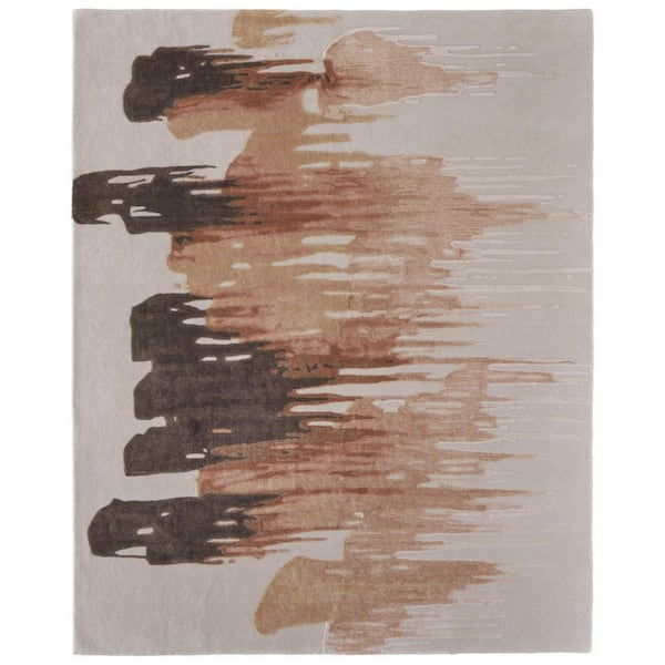 5 ft. x 8 ft. Tan, Brown, Orange Abstract Area Rug