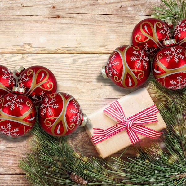 Vintage Rauch Red Bon Bon Glass Ball Christmas Tree Ornaments 3 Made In U.S.A